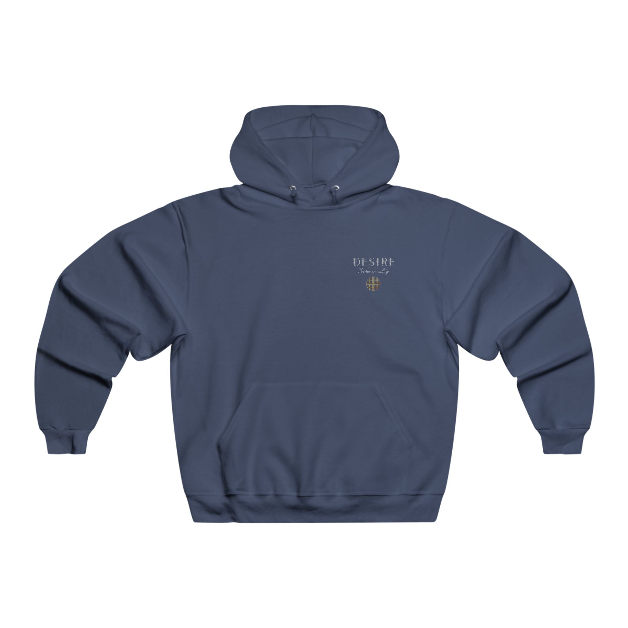 DESIRE GOLD CROSS - NAVY BLUE HOODIE