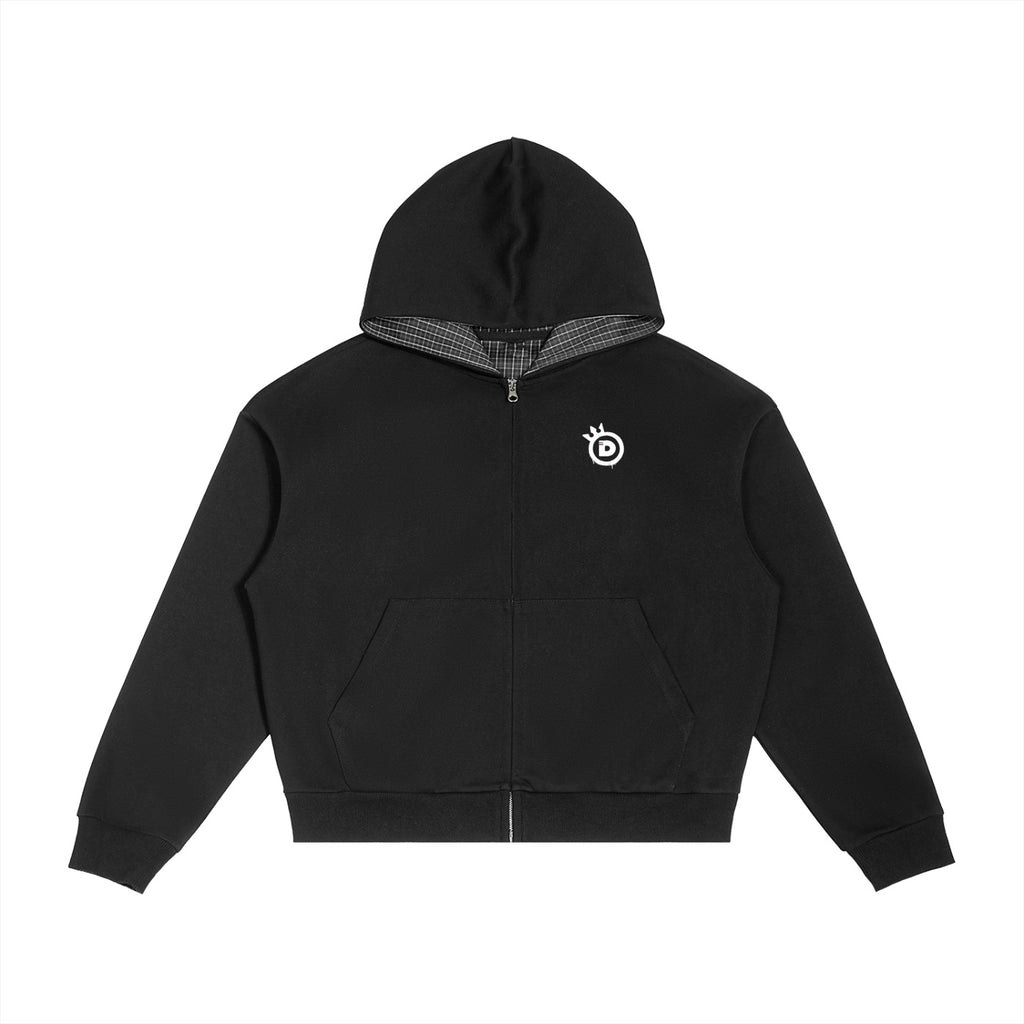 DSR BLACK ZIP UP HOODIE